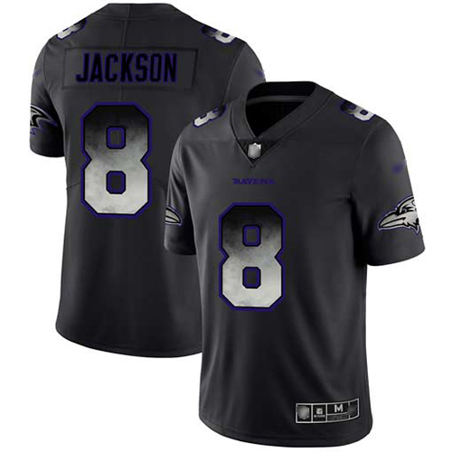 Baltimore Ravens Limited Black Men Lamar Jackson Jersey NFL Football #8 Smoke Fashion->baltimore ravens->NFL Jersey